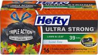 🍃 hefty ultra strong lawn and leaf large trash bags: 39 gallon, 16 count - durable and reliable for yard waste disposal logo