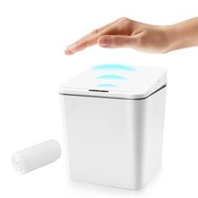 img 4 attached to 🗑️ FEBHBRQ 1.5 Gal Touchless Mini Trash Can: Smart Sensor, Lid, Cute Design for Office/Kitchen/Bathroom"
