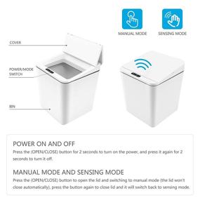 img 2 attached to 🗑️ FEBHBRQ 1.5 Gal Touchless Mini Trash Can: Smart Sensor, Lid, Cute Design for Office/Kitchen/Bathroom"
