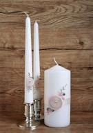 magik life unity candle set for wedding - wedding accessories for reception and ceremony - candle sets - 6 inch pillar and 2 10 inch tapers - decorative pillars white (pink) logo