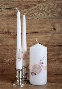 img 4 attached to Magik Life Unity Candle Set For Wedding - Wedding Accessories For Reception And Ceremony - Candle Sets - 6 Inch Pillar And 2 10 Inch Tapers - Decorative Pillars White (Pink)