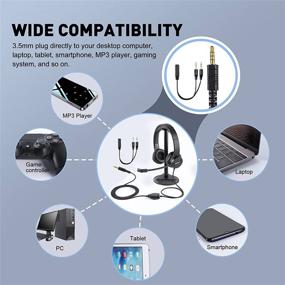 img 1 attached to 🎧 Enhanced Sound Experience: EKSA Wired Telephone Headset with Microphone and Volume Control for Laptop - Lightweight and Comfortable - Ideal for Home Office, Call Center, and Skype Calls