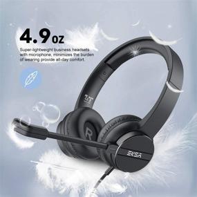 img 2 attached to 🎧 Enhanced Sound Experience: EKSA Wired Telephone Headset with Microphone and Volume Control for Laptop - Lightweight and Comfortable - Ideal for Home Office, Call Center, and Skype Calls