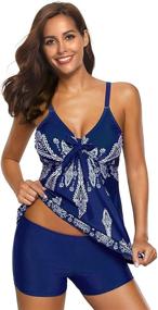 img 3 attached to SHELY Paisley Printed Tankini Swimsuit Women's Clothing for Swimsuits & Cover Ups