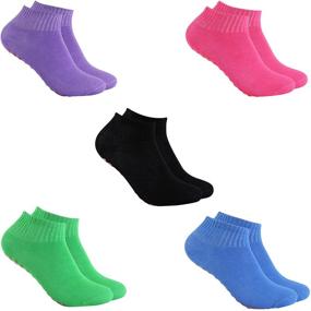 img 4 attached to 5 Pairs Non-Slip Trampoline Socks for 1-9 🧦 Year Old Kids – Anti-Skid Grip Slipper Sticky Socks