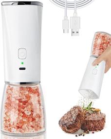 img 4 attached to 🌶️ USB Rechargeable Electric Pepper Grinder, High Capacity Refillable Salt and Pepper Mill, 170ML, Adjustable Coarseness, Compact Design - White