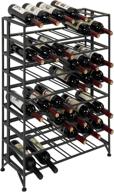 large gray metal wine rack cellar storage organizer display stand for 54 bottles - deluxe foldable connoisseurs design логотип