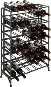 img 4 attached to Large Gray Metal Wine Rack Cellar Storage Organizer Display Stand for 54 Bottles - Deluxe Foldable Connoisseurs Design