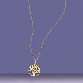 img 2 attached to 🌳 Stunning 18K Gold Plated Tree of Life Necklace with Engraved Family Tree Coin Disc Pendant and Rose Heart - Perfect for Women and Girls