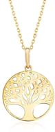 🌳 stunning 18k gold plated tree of life necklace with engraved family tree coin disc pendant and rose heart - perfect for women and girls logo