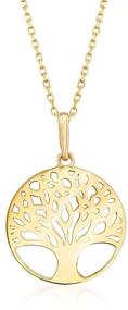 img 4 attached to 🌳 Stunning 18K Gold Plated Tree of Life Necklace with Engraved Family Tree Coin Disc Pendant and Rose Heart - Perfect for Women and Girls