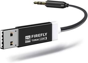 img 4 attached to TUNAI Firefly LDAC Bluetooth Receiver: Высокоточный беспроводной аудиоадаптер Bluetooth 5.0 с аудиофильским 🔥 USB ЦАП 3.5 мм AUX для автомобиля и домашней стереосистемы Hi-Res потокового воспроизведения музыки; Автоматическое включение, не требуется зарядка.