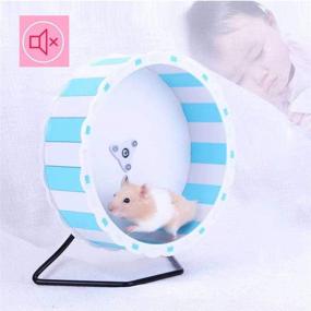 img 1 attached to 🐹 JUILE YUAN Quiet Hamster Exercise Wheel Silent Spinner - Premium Wooden Wheel with Stand for Small Pets - Perfect Cage Accessory for Hamsters, Gerbils, Mice, and More!
