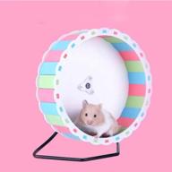 🐹 juile yuan quiet hamster exercise wheel silent spinner - premium wooden wheel with stand for small pets - perfect cage accessory for hamsters, gerbils, mice, and more! logo