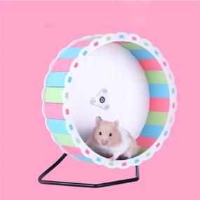 img 2 attached to 🐹 JUILE YUAN Quiet Hamster Exercise Wheel Silent Spinner - Premium Wooden Wheel with Stand for Small Pets - Perfect Cage Accessory for Hamsters, Gerbils, Mice, and More!