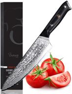 🔪 oxford chef 8 inch chef's knife - damascus japanese vg10 super steel, stain & corrosion resistant, razor sharp blade, high edge retention logo