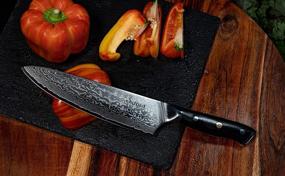 img 3 attached to 🔪 Oxford Chef 8 inch Chef's Knife - Damascus Japanese VG10 Super Steel, Stain & Corrosion Resistant, Razor Sharp Blade, High Edge Retention