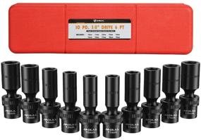 img 4 attached to 🔧 Anbull 3/8" Drive 6 Point Impact Socket Set - 10PCS Metric Universal Deep Socket Set 10mm-19mm