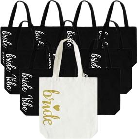 img 4 attached to 10-Piece Cotton Bachelorette Party Tote Bag Set for Bridesmaids - Perfect Gift Bag for the Occasion