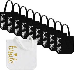 img 1 attached to 10-Piece Cotton Bachelorette Party Tote Bag Set for Bridesmaids - Perfect Gift Bag for the Occasion