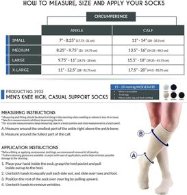 img 2 attached to 🧦 Truform Men's 15-20 mmHg Knee High Cushioned Athletic Compression Socks - White, Large (Pack of 2)