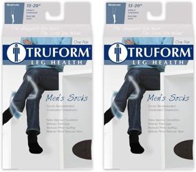 img 3 attached to 🧦 Truform Men's 15-20 mmHg Knee High Cushioned Athletic Compression Socks - White, Large (Pack of 2)