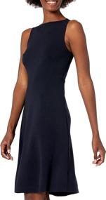 img 2 attached to 👗 Lark &amp; Ro Women's Sleeveless Fit and Flare Sweater Dress with Ballet Neckline