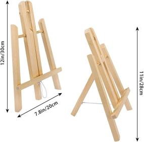 img 3 attached to 🎨 Jekkis 12" Wooden Easel: Tabletop Display Easels for Painting Canvas - 4 Pack Art Craft Easel Stand for Artists, Adults, Students & Classroom