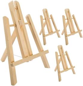 img 4 attached to 🎨 Jekkis 12" Wooden Easel: Tabletop Display Easels for Painting Canvas - 4 Pack Art Craft Easel Stand for Artists, Adults, Students & Classroom