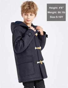 img 3 attached to 🧥 maoo garden Boys Winter Wool Coat Dress Peacoat Kids Heavy Sherpa Jacket Hooded Warm Thicken Windproof Overcoats for Ultimate Winter Protection