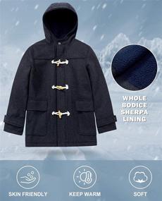 img 1 attached to 🧥 maoo garden Boys Winter Wool Coat Dress Peacoat Kids Heavy Sherpa Jacket Hooded Warm Thicken Windproof Overcoats for Ultimate Winter Protection