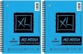 img 1 attached to 📒 Canson XL Series Mix Media Pad, 5.5” x 8.5”, 2-Pack (400037134), Side Wire Bound, 120 Sheets