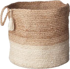 img 4 attached to 📦 LR Home Montego Storage Basket: 19" High Natural Jute Organizer for Stylish Home Storage