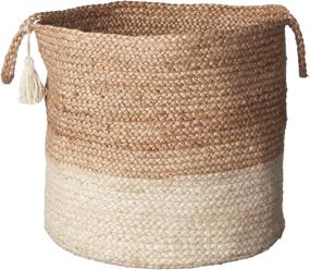 img 3 attached to 📦 LR Home Montego Storage Basket: 19" High Natural Jute Organizer for Stylish Home Storage