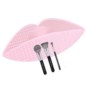 img 3 attached to PINKZIO Silicon Cleaning Mat for Effortless Makeup Brush Cleaning - Baby Pink, 1 Count