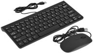 compact size, lightweight wired keyboard and mouse set - richer-r mini ultra-thin design usb keyboard optical mouse combo for pc laptop (black) logo