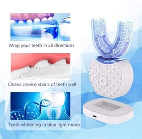 img 1 attached to 🦷 360° Automatic Toothbrush for Adults - Teeth Whitening, Timer, Wireless Charging - Washable Travel/Home Dual-Use