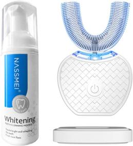 img 4 attached to 🦷 360° Automatic Toothbrush for Adults - Teeth Whitening, Timer, Wireless Charging - Washable Travel/Home Dual-Use