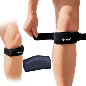 img 4 attached to IPOW 2 Pack Thickened Pad & Wide Patella Knee Strap - Pain Relief Patellar Tendon Support | Adjustable Brace Band for Basketball, Running, Jumpers Knee, Volleyball, Tendonitis, Arthritis