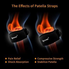 img 3 attached to IPOW 2 Pack Thickened Pad & Wide Patella Knee Strap - Pain Relief Patellar Tendon Support | Adjustable Brace Band for Basketball, Running, Jumpers Knee, Volleyball, Tendonitis, Arthritis