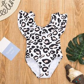 img 1 attached to 👩 Matching Family Swimwear: Mommy and Me Leopard Ruffle One Piece Bathing Suit - Perfect Monokini for a Stylish Swim