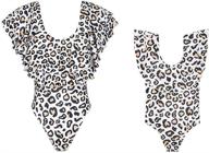 👩 matching family swimwear: mommy and me leopard ruffle one piece bathing suit - perfect monokini for a stylish swim logo