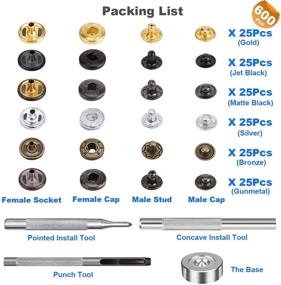 img 2 attached to 🧷 EuTengHao 150 Sets Leather Snap Fastener Tool Kit with Brass Rivets for Clothes & Bags - 6 Colors (12.5mm)