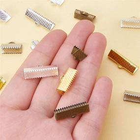 img 1 attached to 🎀 PH PandaHall 680pcs Ribbon Ends: Premium Bracelet Bookmark Pinch Crimp Clamps for Jewelry Making Findings