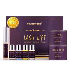 img 4 attached to 👁️ Youngfocus Professional Quality Eyelash Perm Kit - Lash Lift with Semi-Permanent Curling Perming Wave - Curler Kit with Lotion & Liquid Set