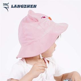 img 2 attached to 👒 Летняя защитная шляпа LANGZHEN для детей: милый дизайн животных для малышей, мальчиков и девочек - ведро-шляпа