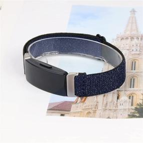 img 1 attached to 👍 Joyozy Сияющие синие эластичные резинки, совместимые с Fitbit Inspire/Inspire 2/Inspire HR/Fitbit Ace 2 - регулируемые мягкие ремешки для запястий для женщин и мужчин - стильные заменяемые ремешки и аксессуары