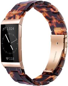 img 4 attached to 🌹 Стильные розовые пряжки Wongeto из смолы для Fitbit Charge 4 / Charge 3 - запасная запястье для женщин и мужчин