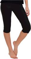 🩳 womens stretchy knee-length leggings - cotton spandex blend - x-small to 7x adult logo