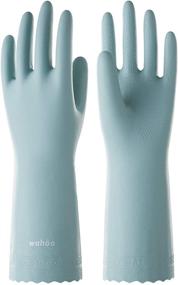 img 4 attached to LANON Wahoo PVC Household Cleaning Gloves: Reusable Unlined Dishwashing Gloves for Non-Slip and Effective Cleaning (Medium Size)